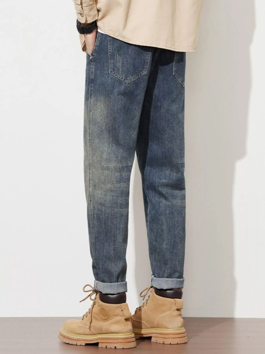 Men's Washed Loose Fit Jeans