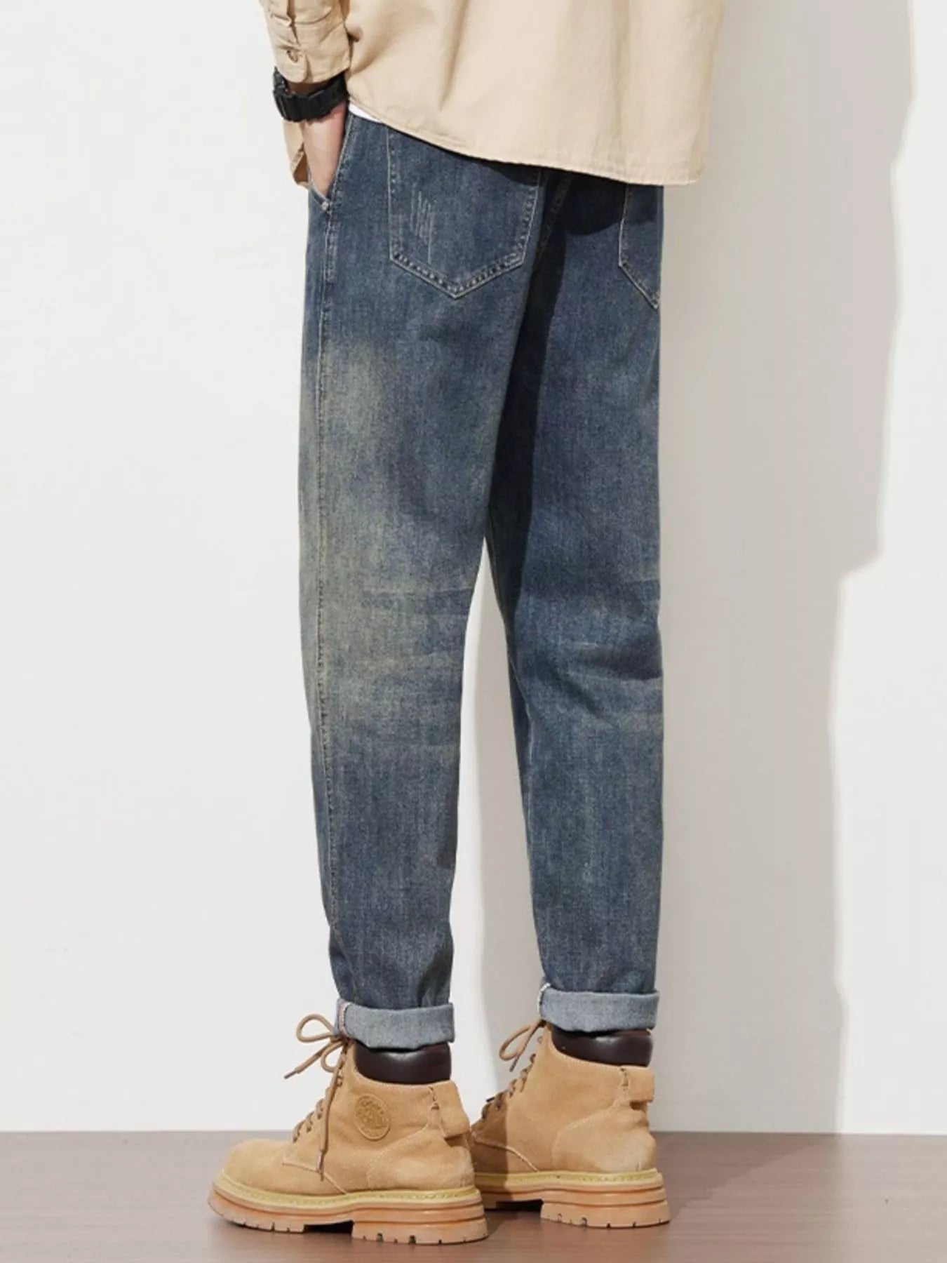 Men's Washed Loose Fit Jeans