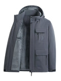 Men's Plus Size Warm Fleece Lined Hooded Winter Coat