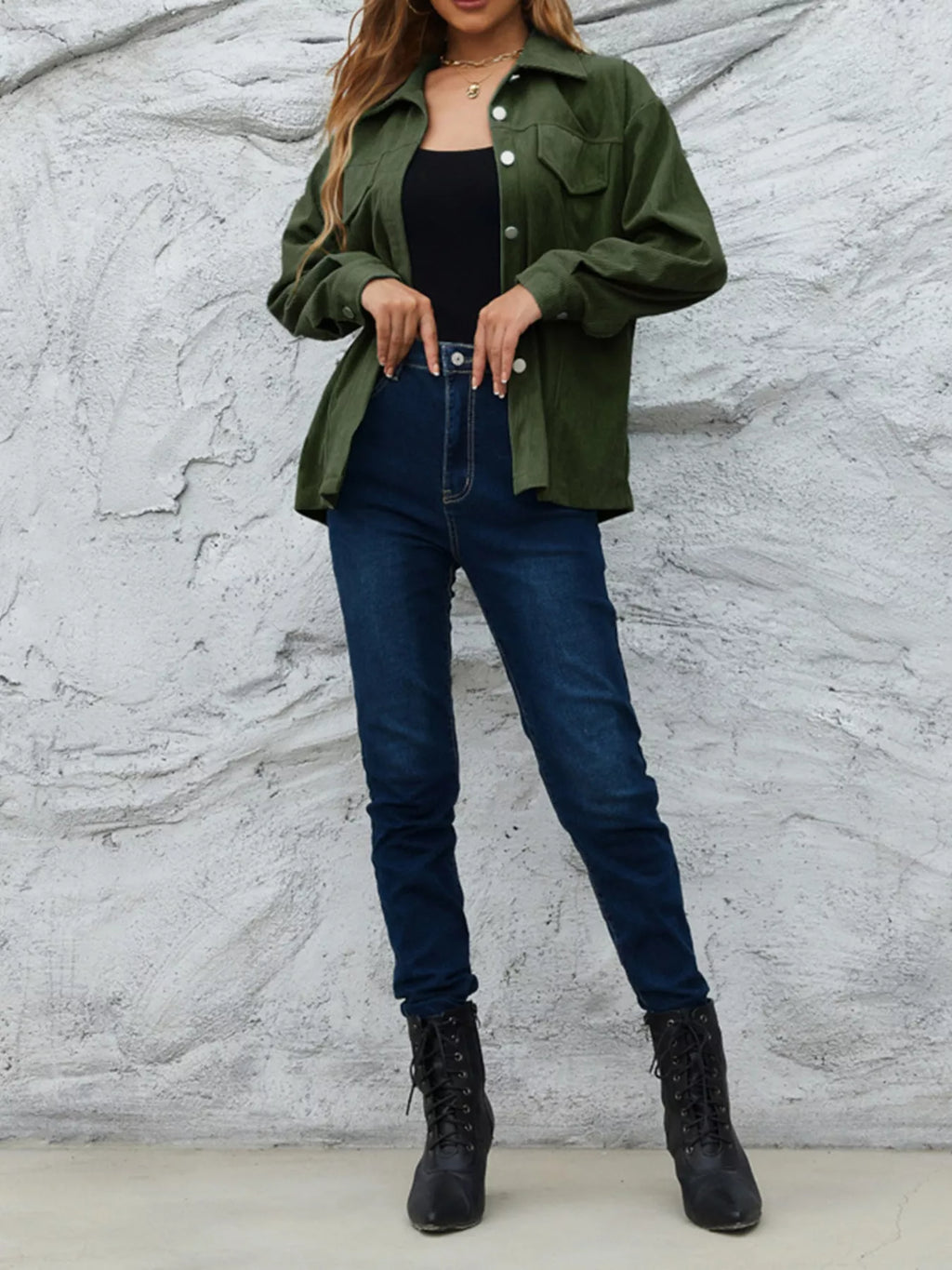 Corduroy Button-Down Shacket