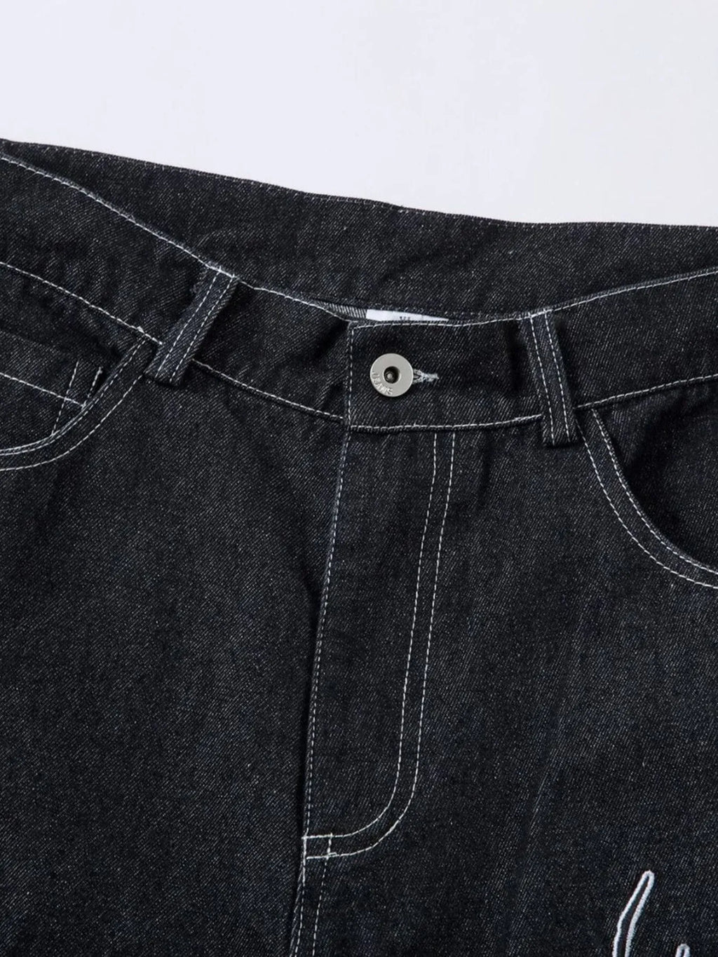Men's Embroidered Wide Leg Baggy Jeans