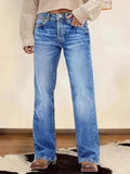 Vintage Wash Straight Leg Jeans