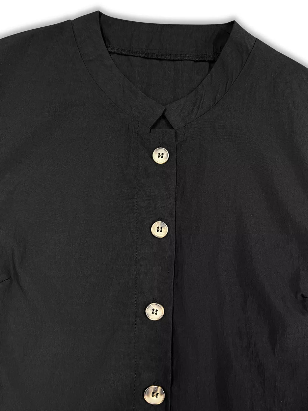 Plus Size Button Front Puff Sleeve Shirt Dress
