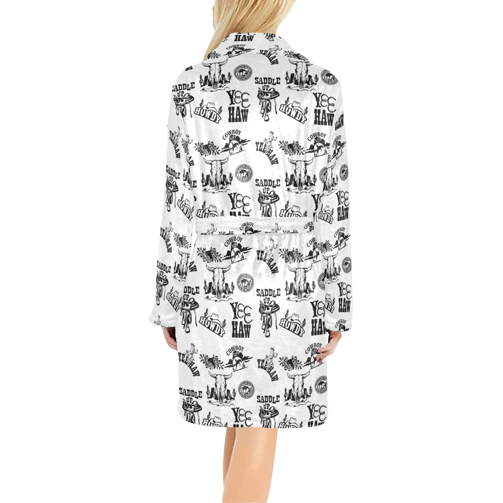 Baha Ranch Cowboy Print Women's Western Bath Robe