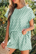 Polka Dot Print Tee and Shorts Set