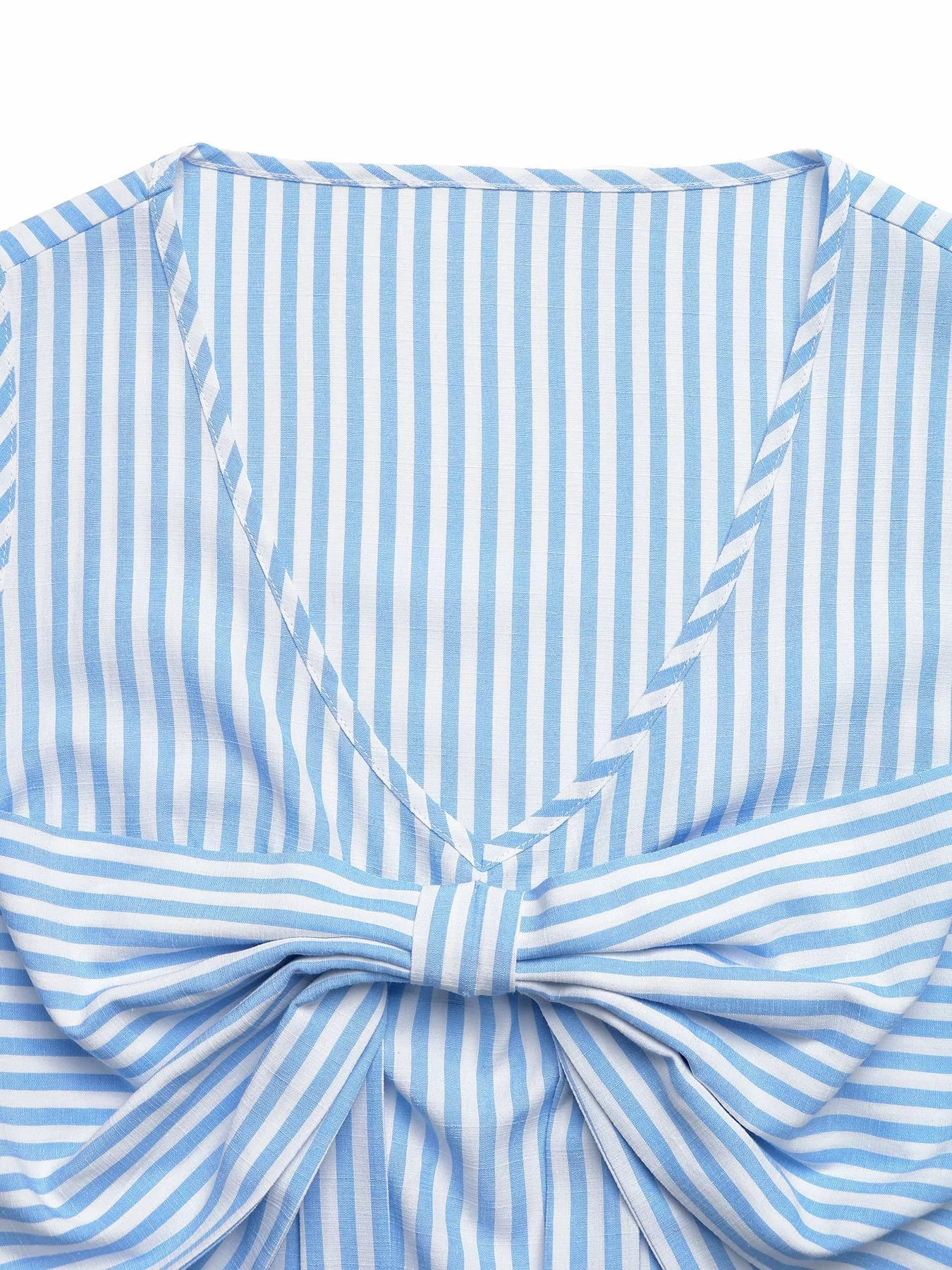 Striped Bowknot Sleeveless Top & Shorts Set