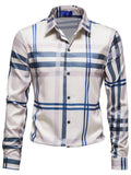 Men's Plaid Button Up Long Sleeve Shirt