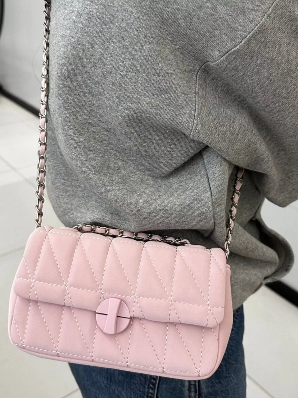 Quilted Flap Chain Crossbody Bag