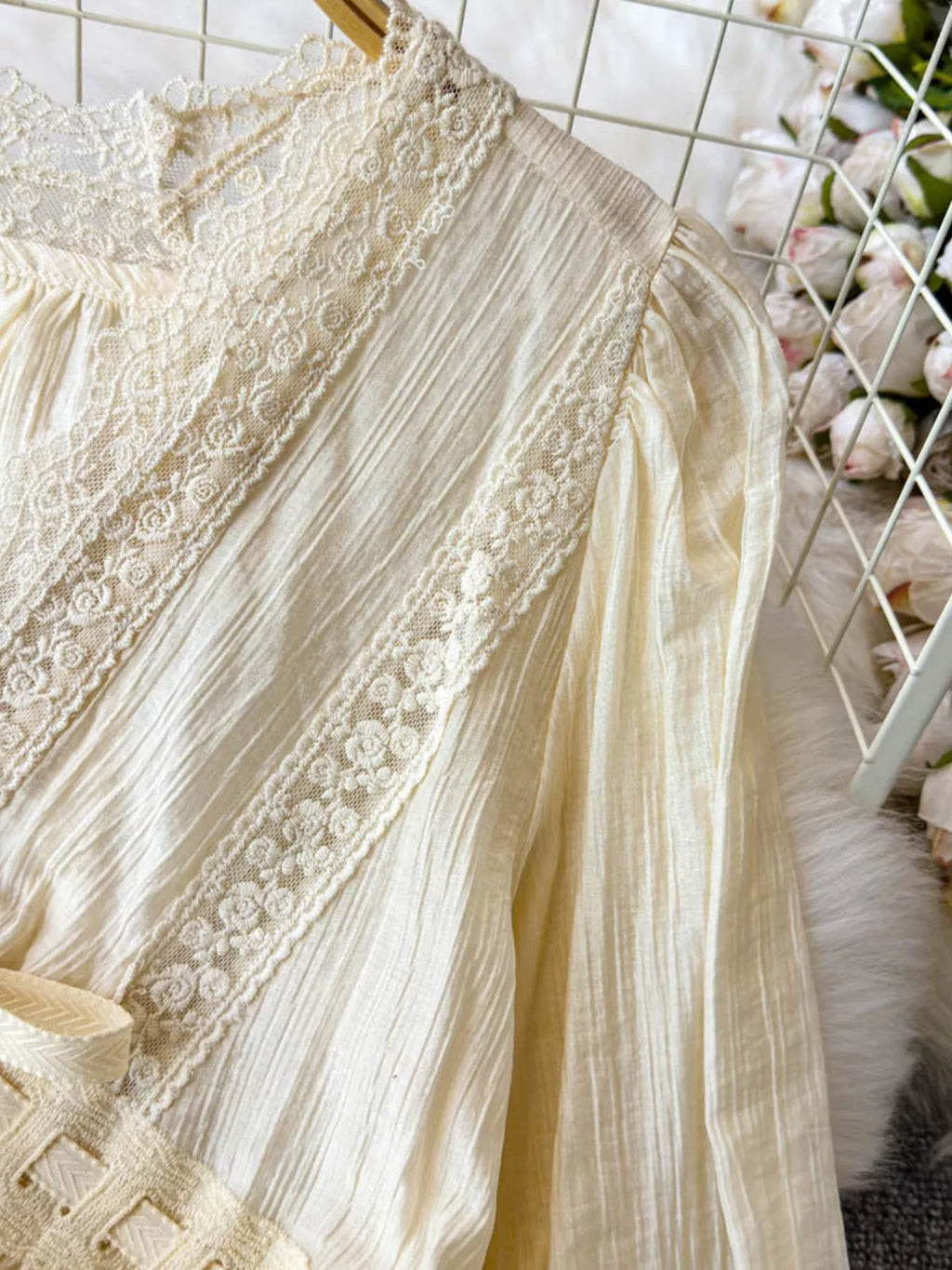 Lace Detail V-Neck Blouse