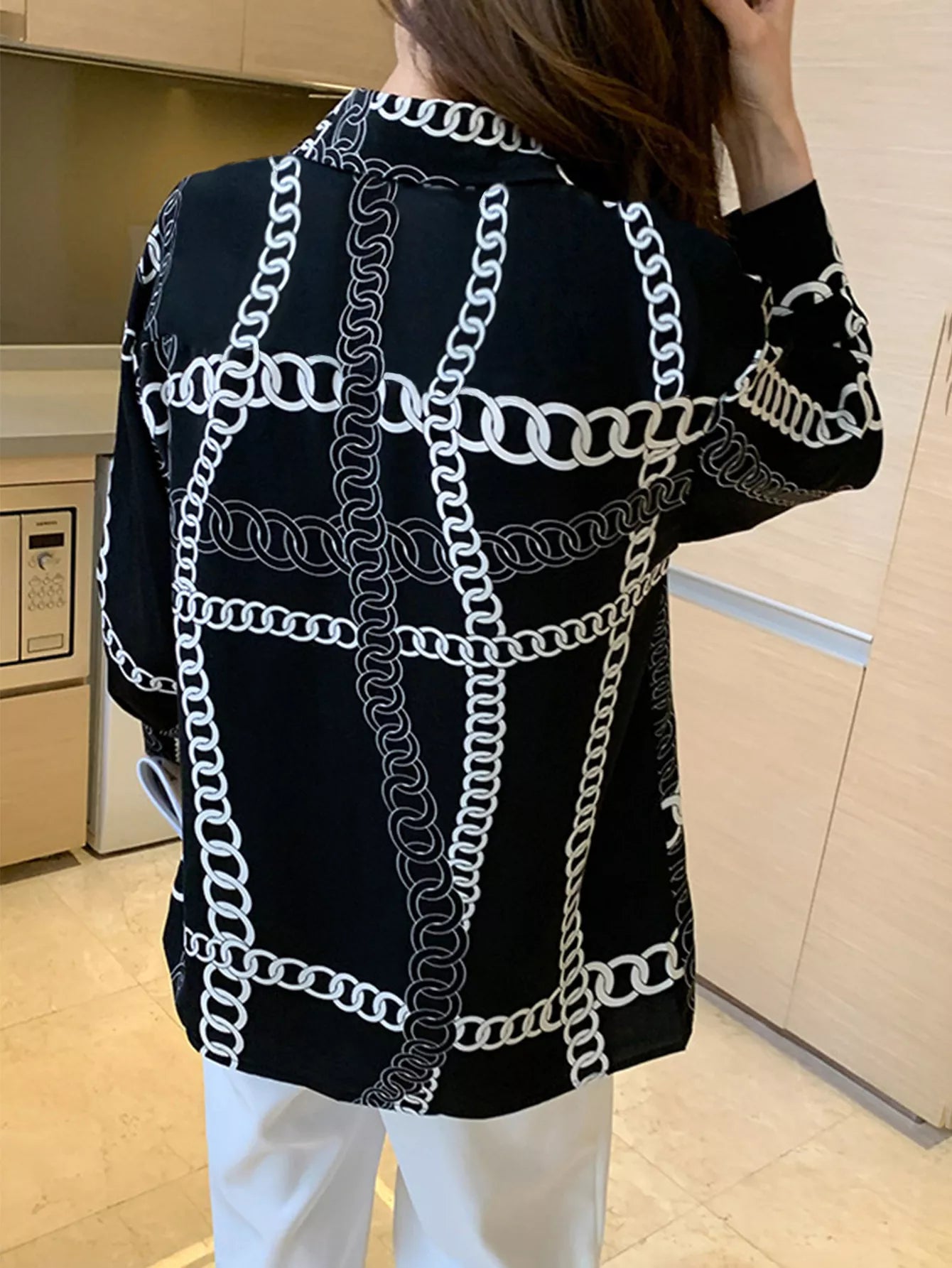 Vintage Print Long Sleeve Shirt