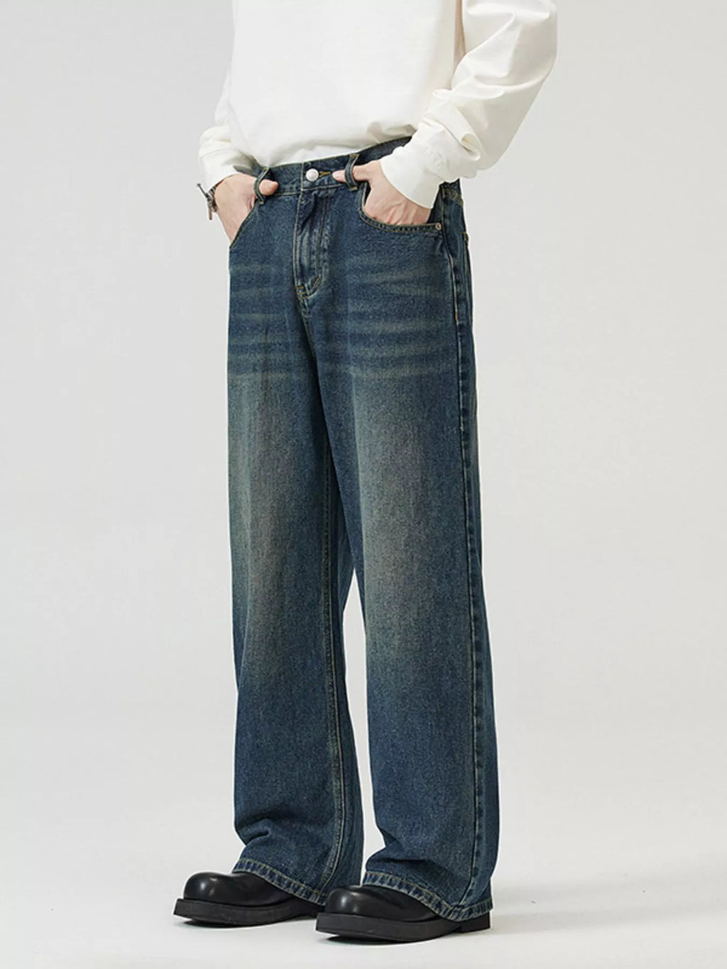Men's Full Size Wide-Leg Jeans Plus Size