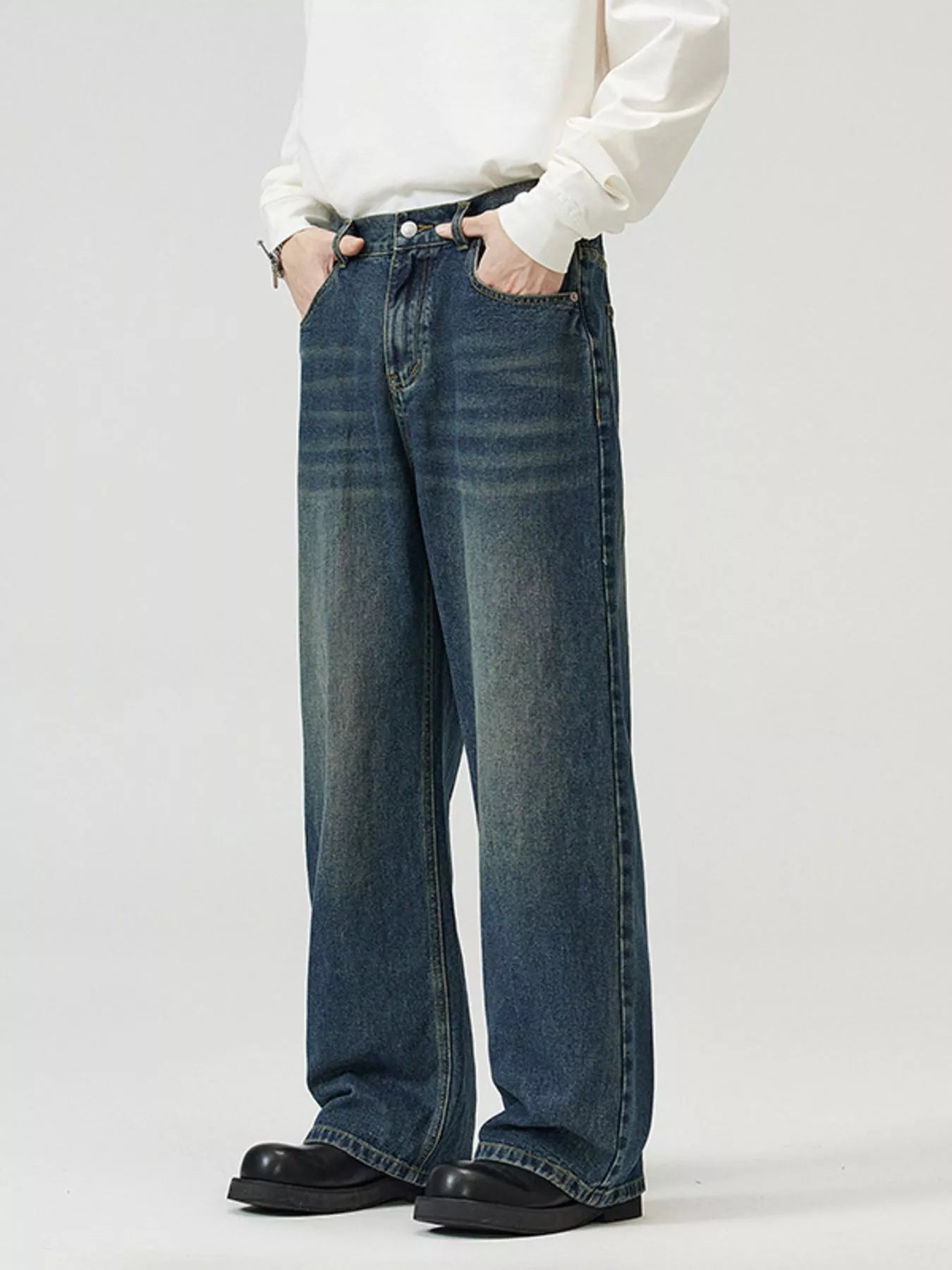 Men's Full Size Wide-Leg Jeans Plus Size