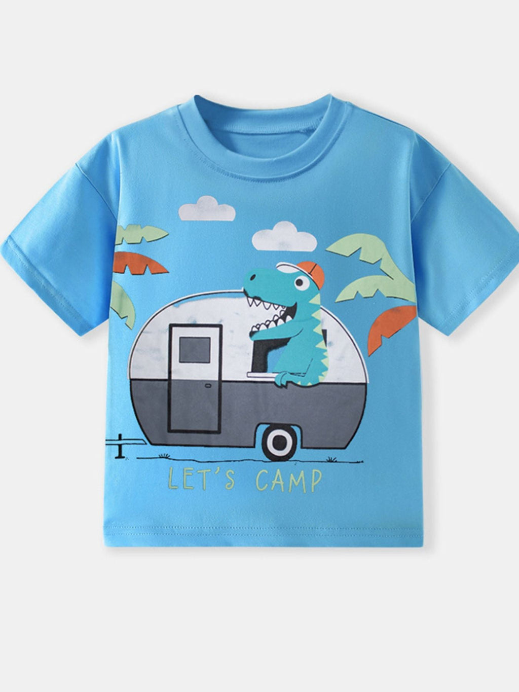 Children's Dinosaur Round Neck Short Sleeve T-Shirt