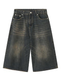 Men's Wide Leg Denim Shorts