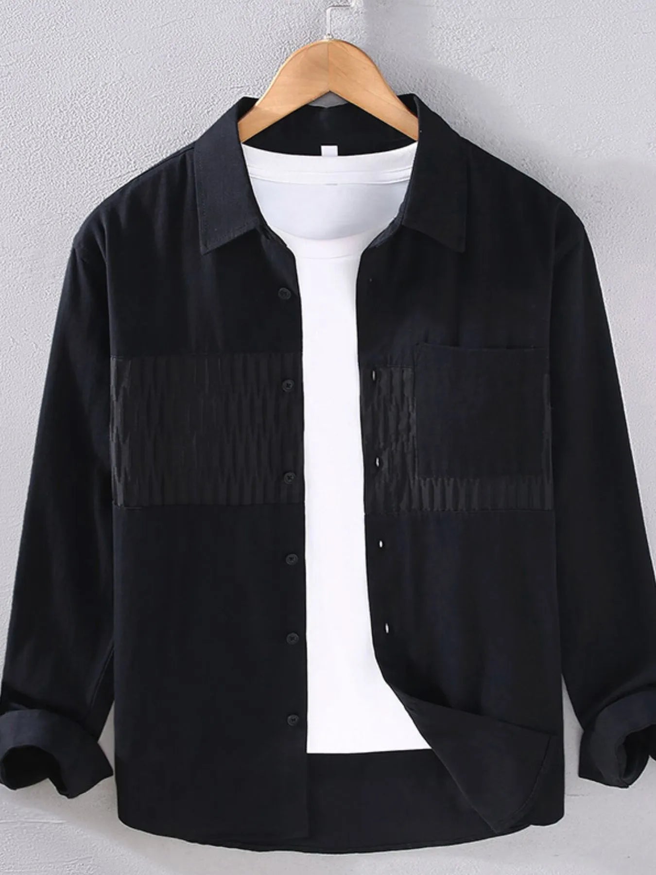 Men's Plus Size Button Up Long Sleeve Shirt