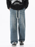 Men's Full Size Wash Wide Leg Jeans Plus Size