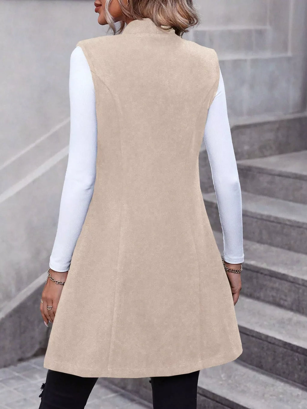 Button-Down Longline Vest Coat