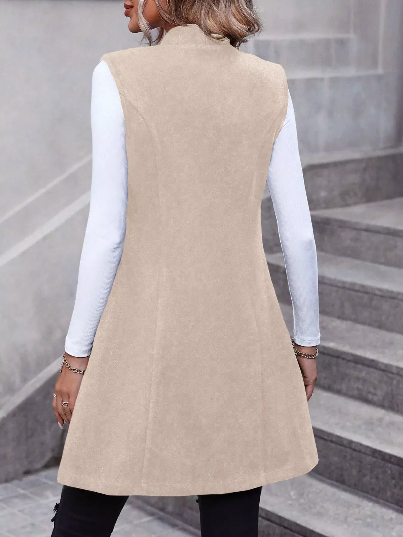 Button-Down Longline Vest Coat