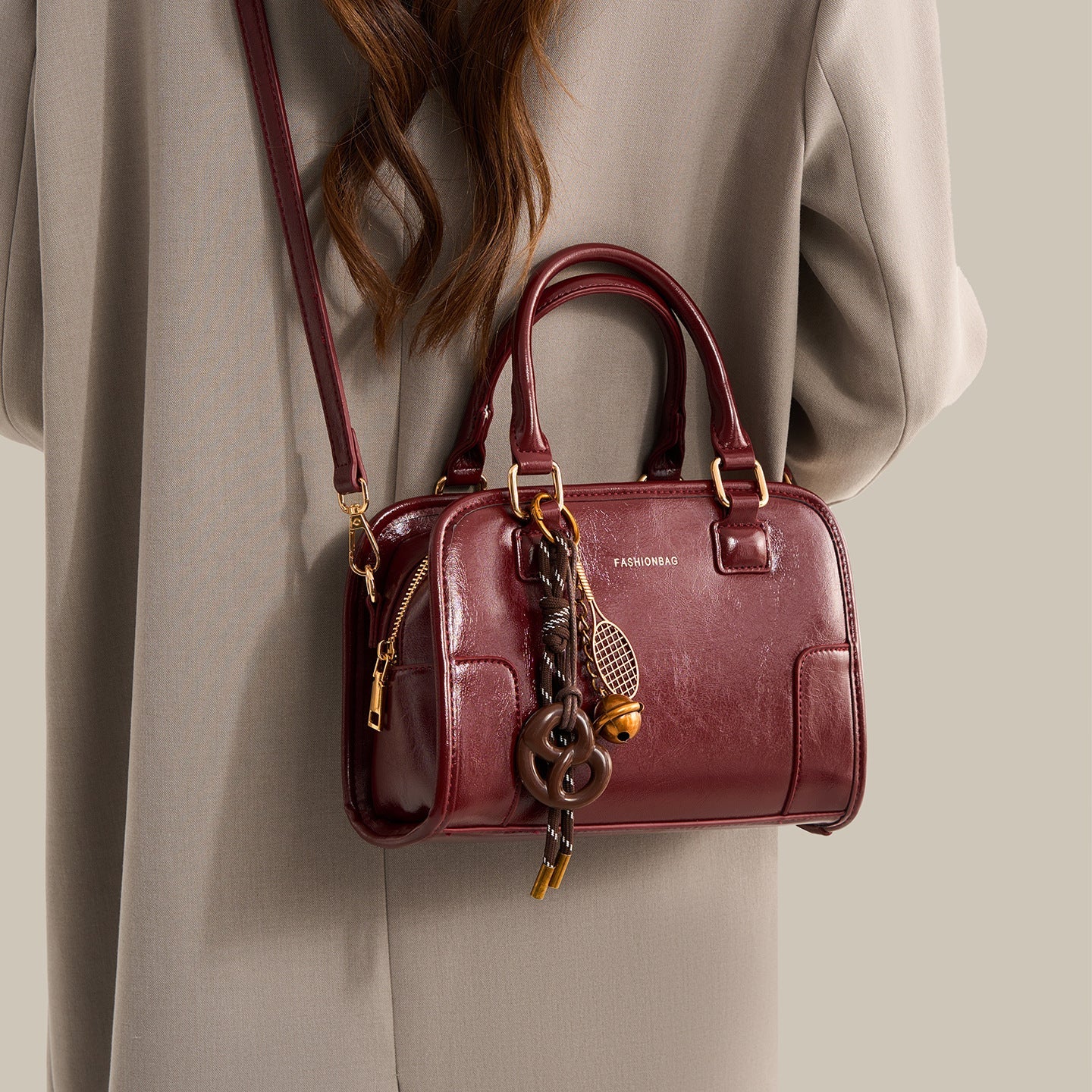 Vintage Style Barrel Crossbody Bag