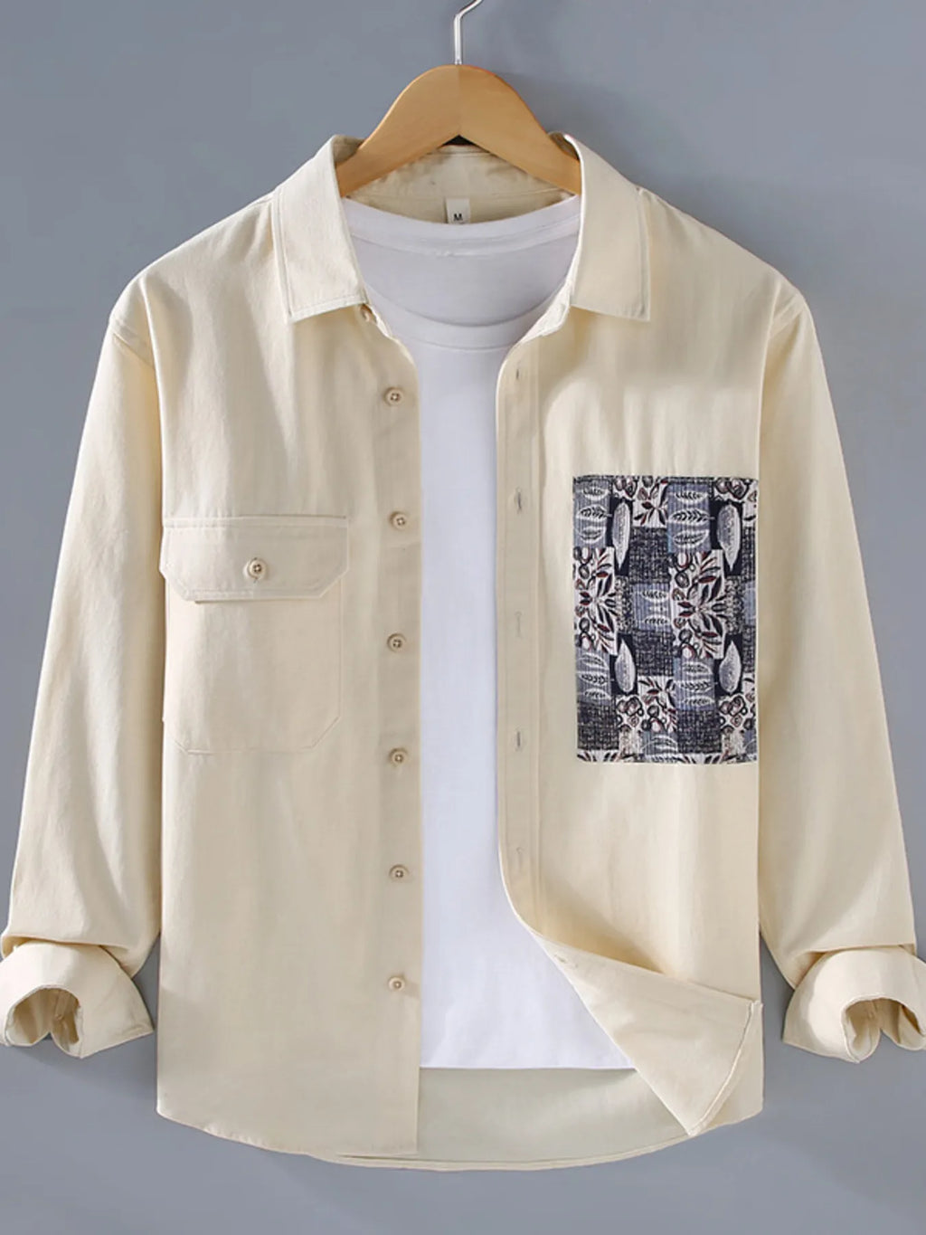 Men's Plus Size Button Up Long Sleeve Shirt