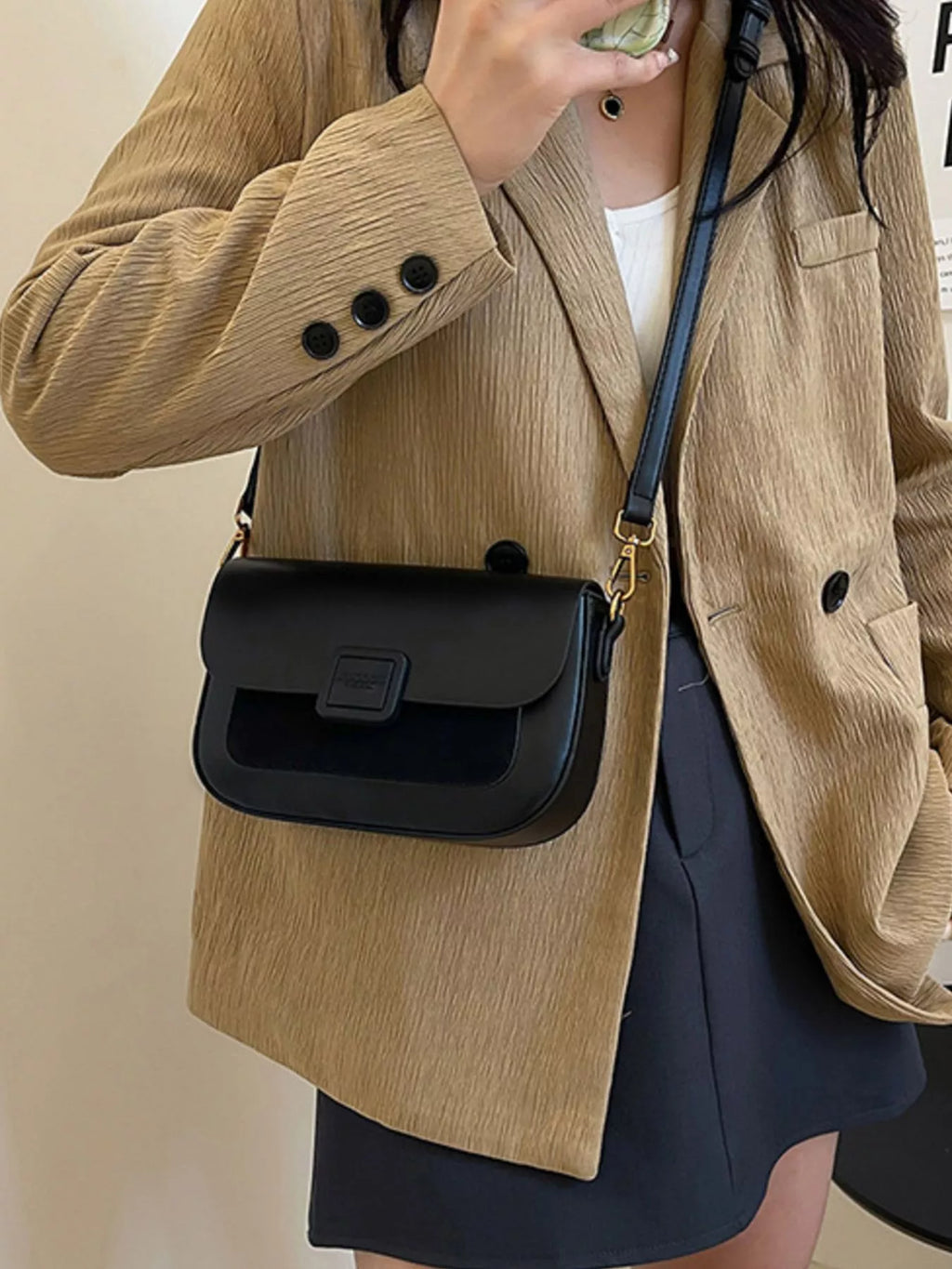 Flap Adjustable Strap Crossbody Bag