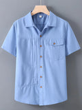 Men's Plus Size Short Sleeve Button-Up Casual Shirt