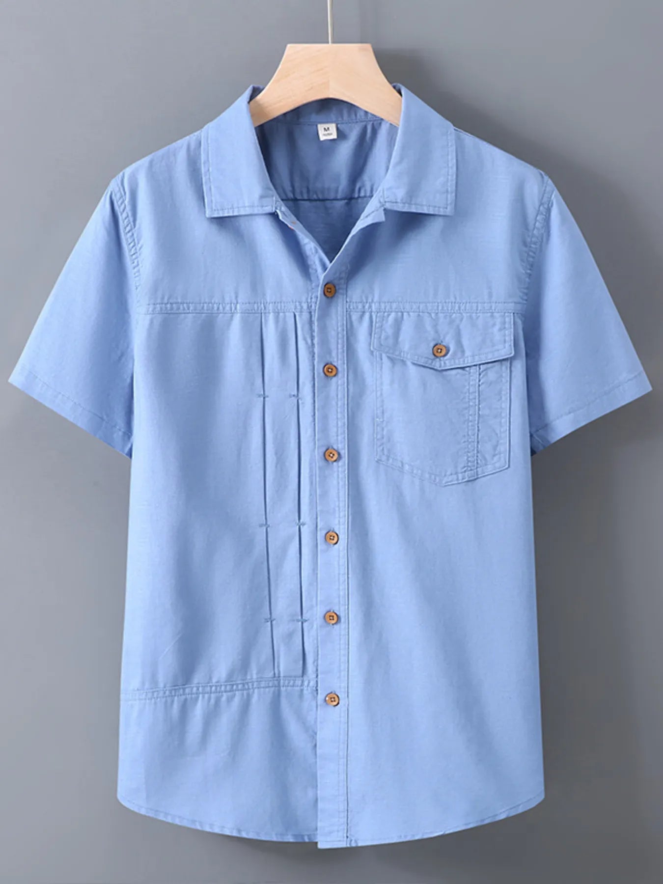 Men's Plus Size Short Sleeve Button-Up Casual Shirt