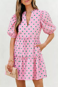 Polka Dot Tiered Mini Dress
