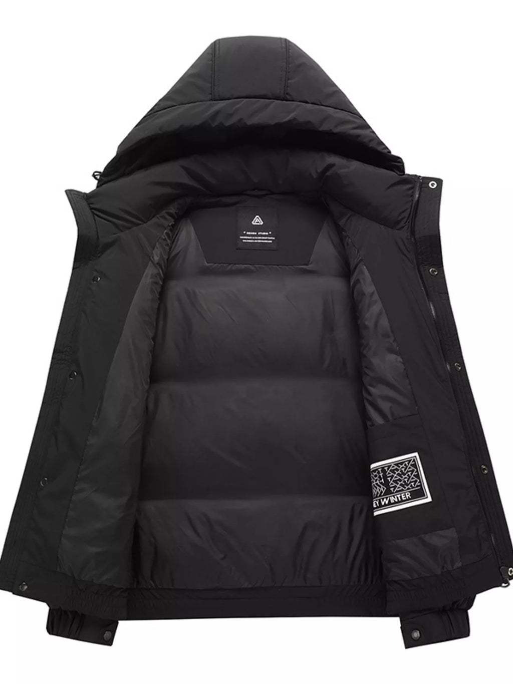 Men's Plus Size Hooded Padded Puffer Jacket