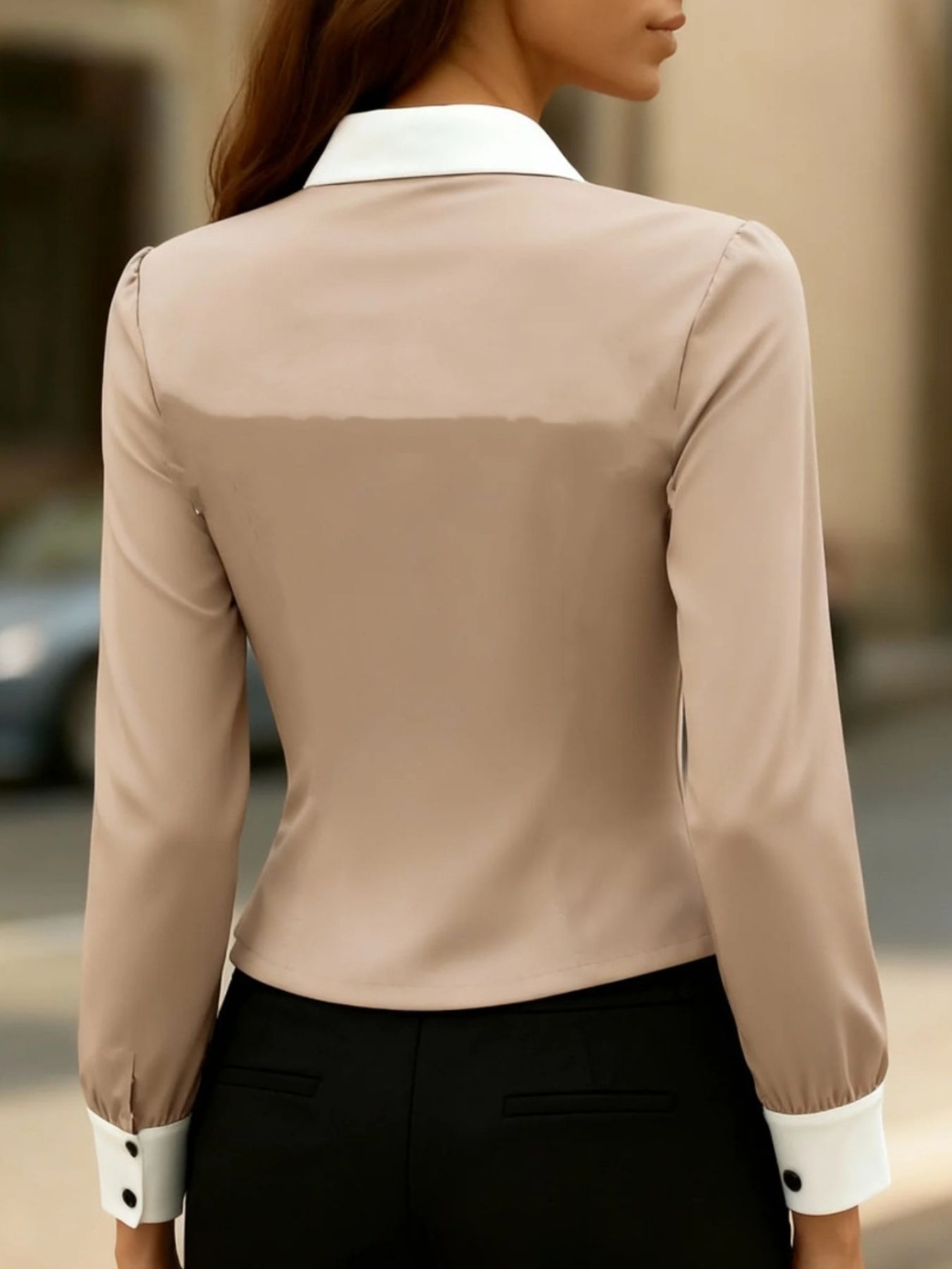 Contrast Button-Down Shirt