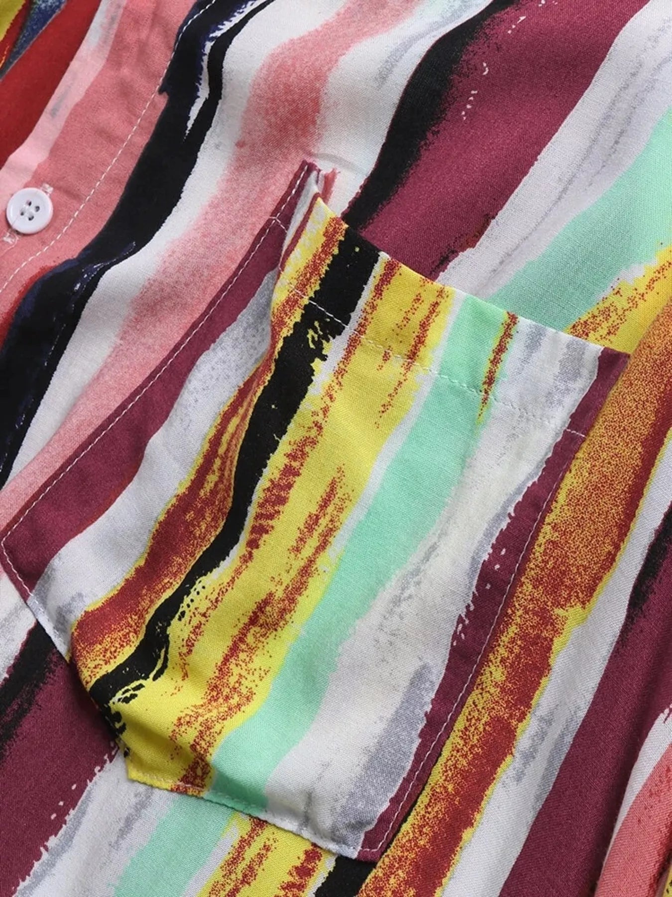 Men's Full Size Striped Button Up Shirt Plus Size