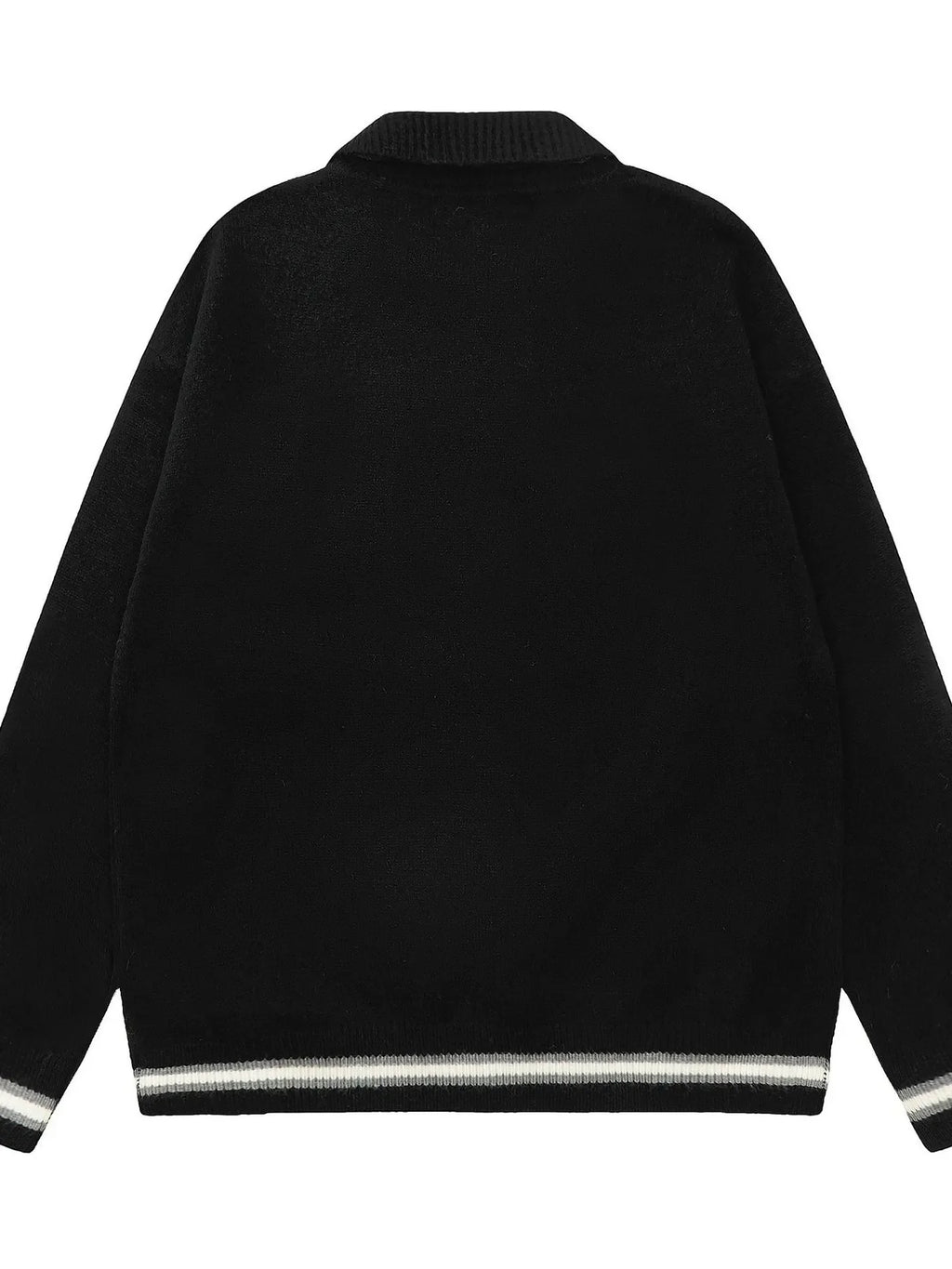 Men's Striped Contrast Long Sleeve Sweater