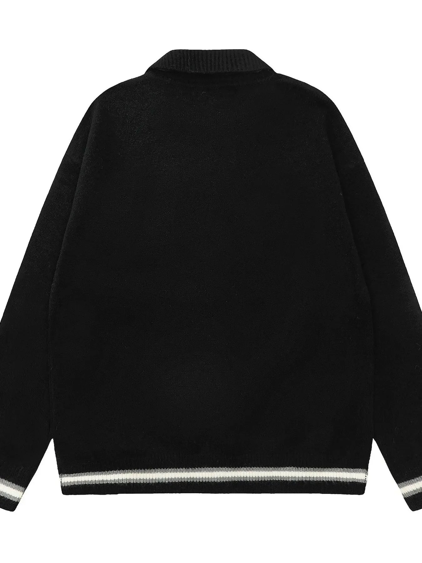 Men's Striped Contrast Long Sleeve Sweater
