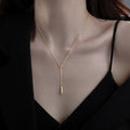 925 Sterling Silver Y-Shaped Pendant Necklace