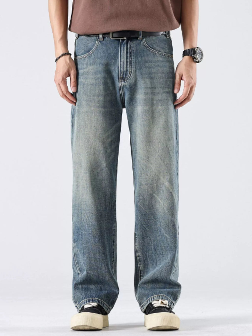 Men's Vintage Wash Loose Fit Jeans