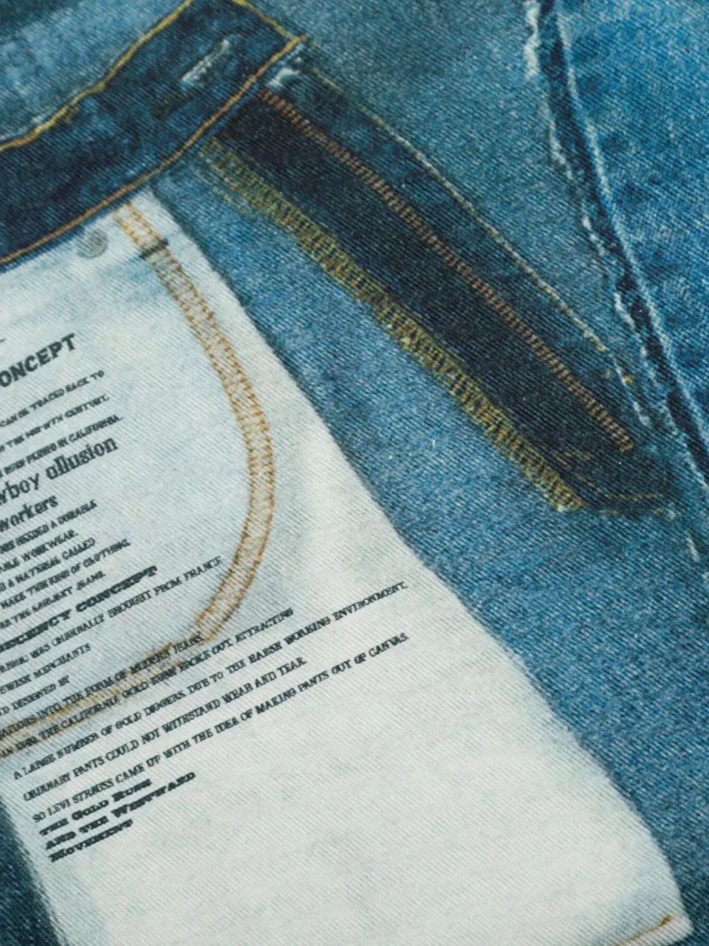 Men's Washed Patchwork Wide Leg Curved Jeans