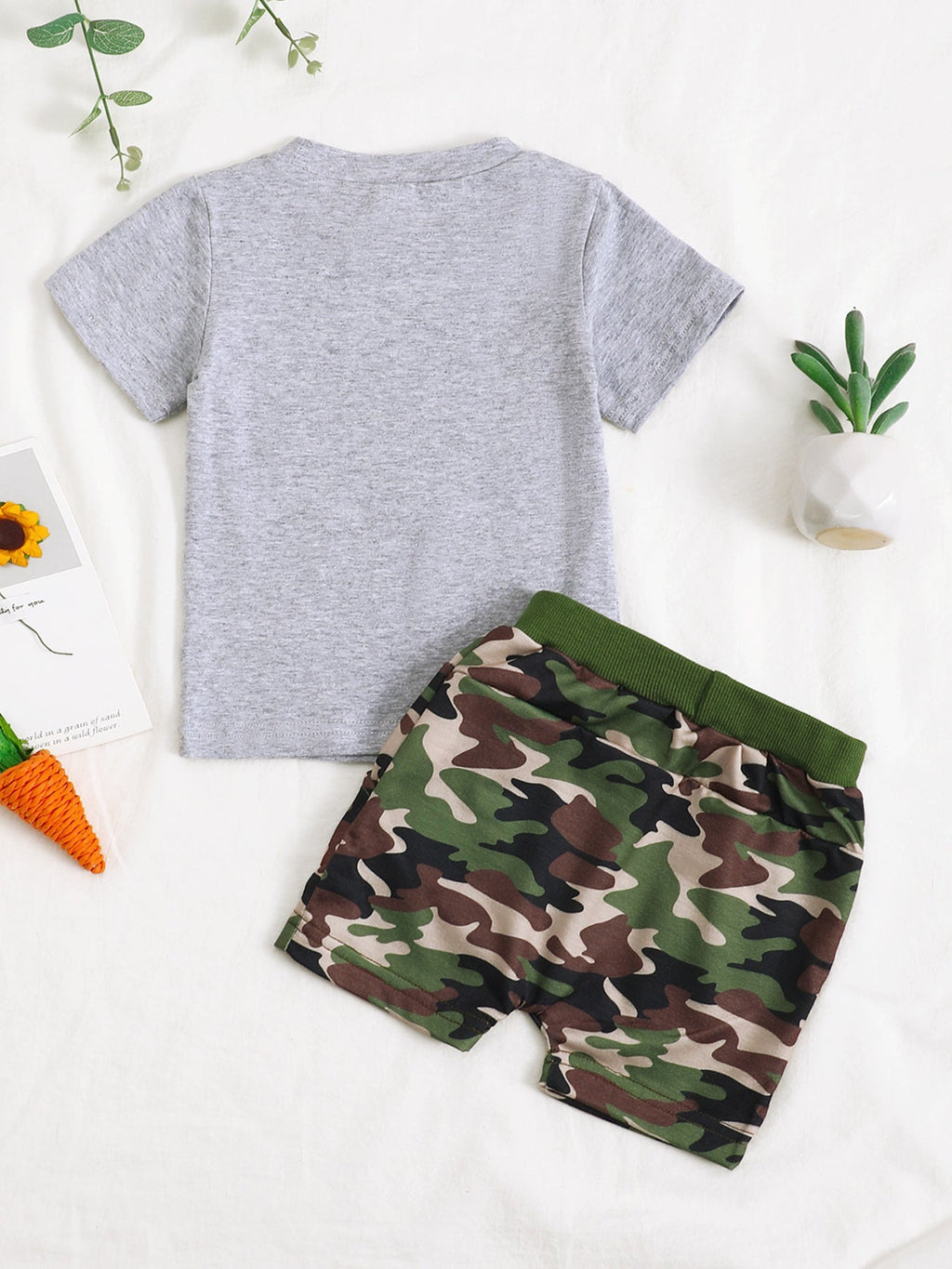 Children's Easter Bunny Camo Print T-Shirt & Shorts Set