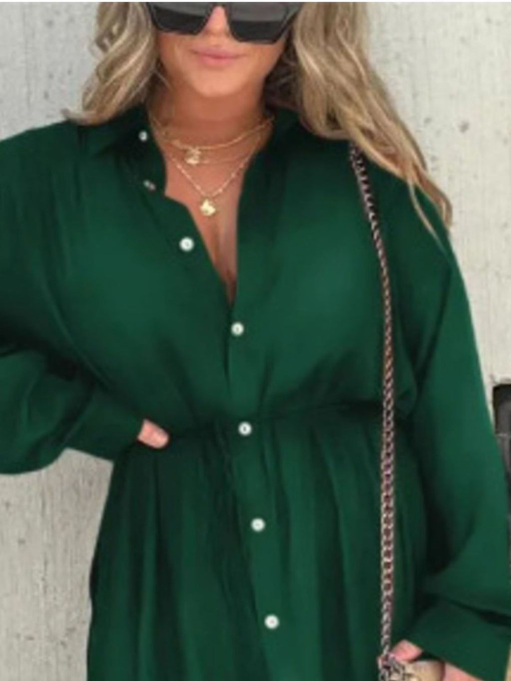 Full Size Button-Down Mini Shirt Dress Plus Size