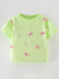 Children's Butterfly Applique Short Sleeve T-Shirt