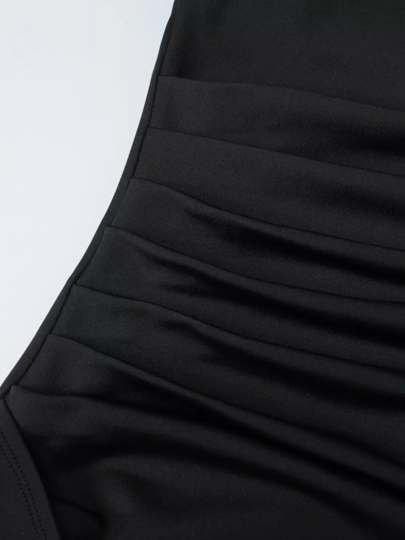 Ruched High-Slit Maxi Dress