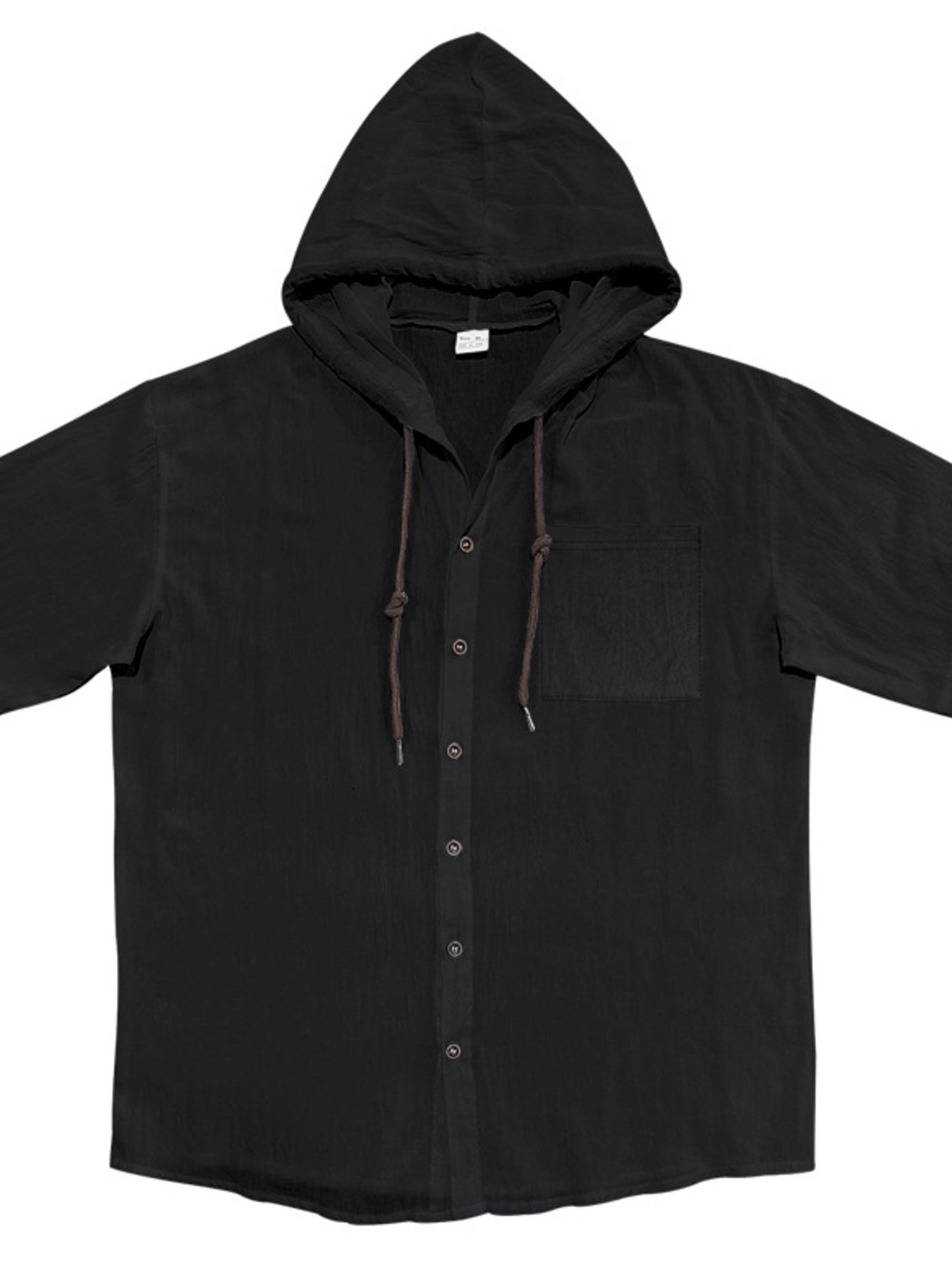 Men's Full Size Casual Hooded Short-Sleeve Shirt Plus Size