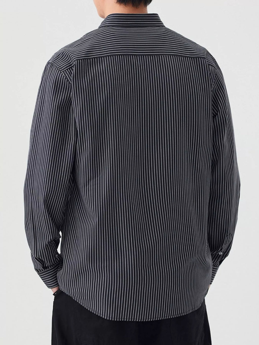 Men's Full Size Casual Striped Button-Down Shirt Plus Size