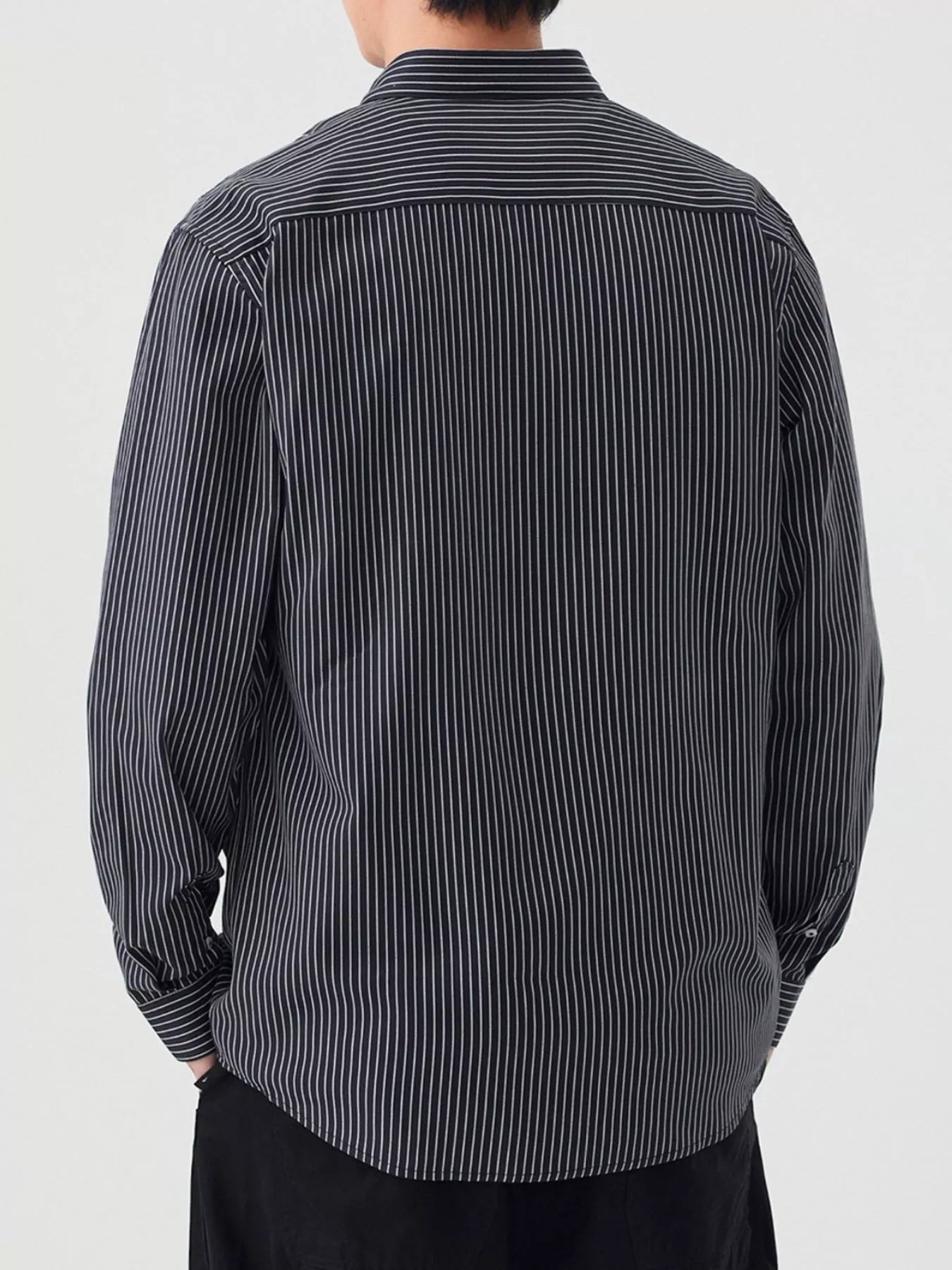 Men's Full Size Casual Striped Button-Down Shirt Plus Size