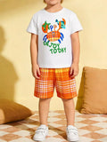 Children's Crab Graphic Tee & Plaid Shorts Set