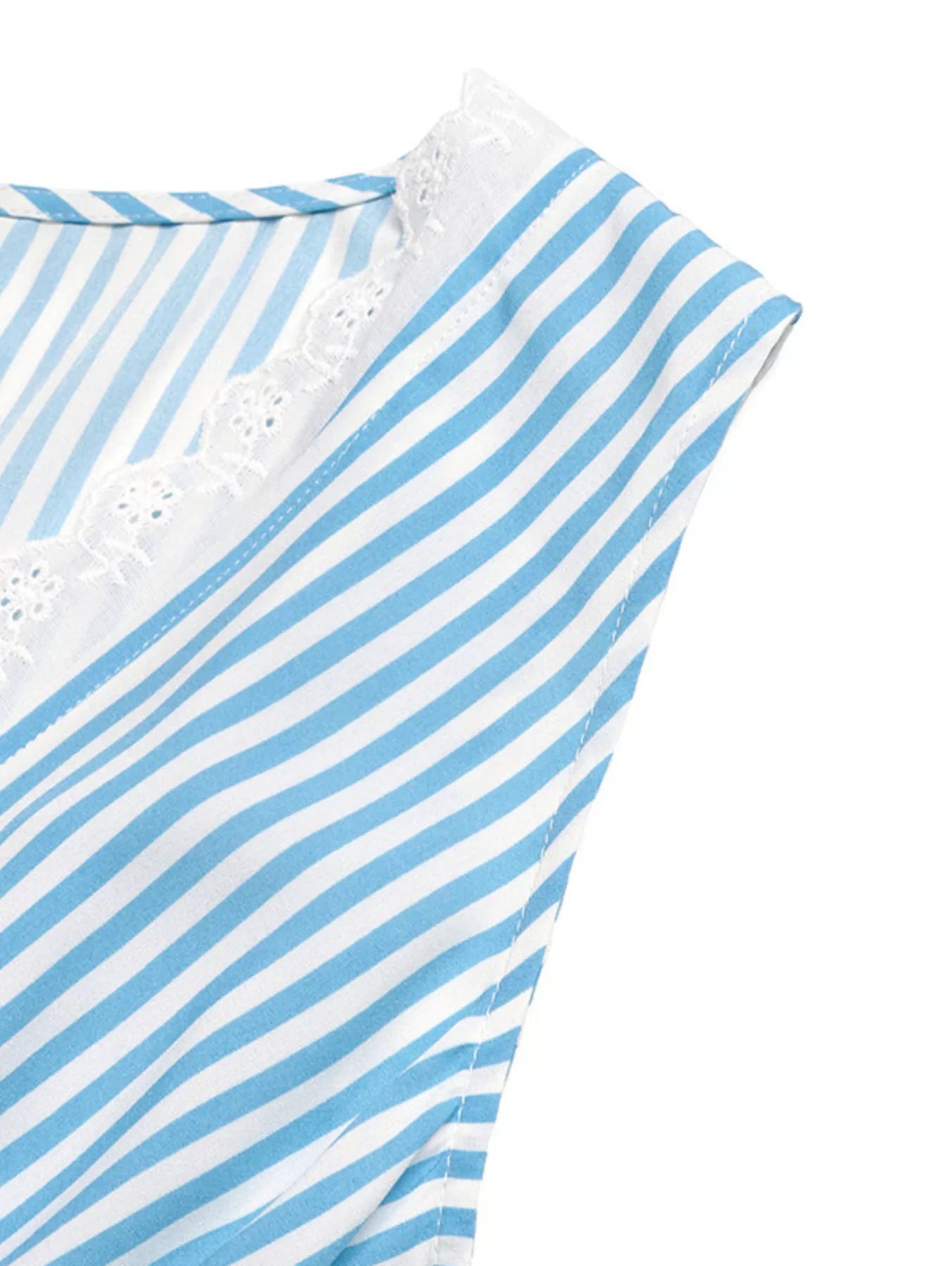 Striped Sleeveless Tiered Midi Dress