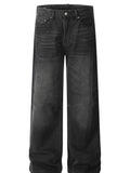 Men's Washed Wide Leg Relaxed Fit Jeans