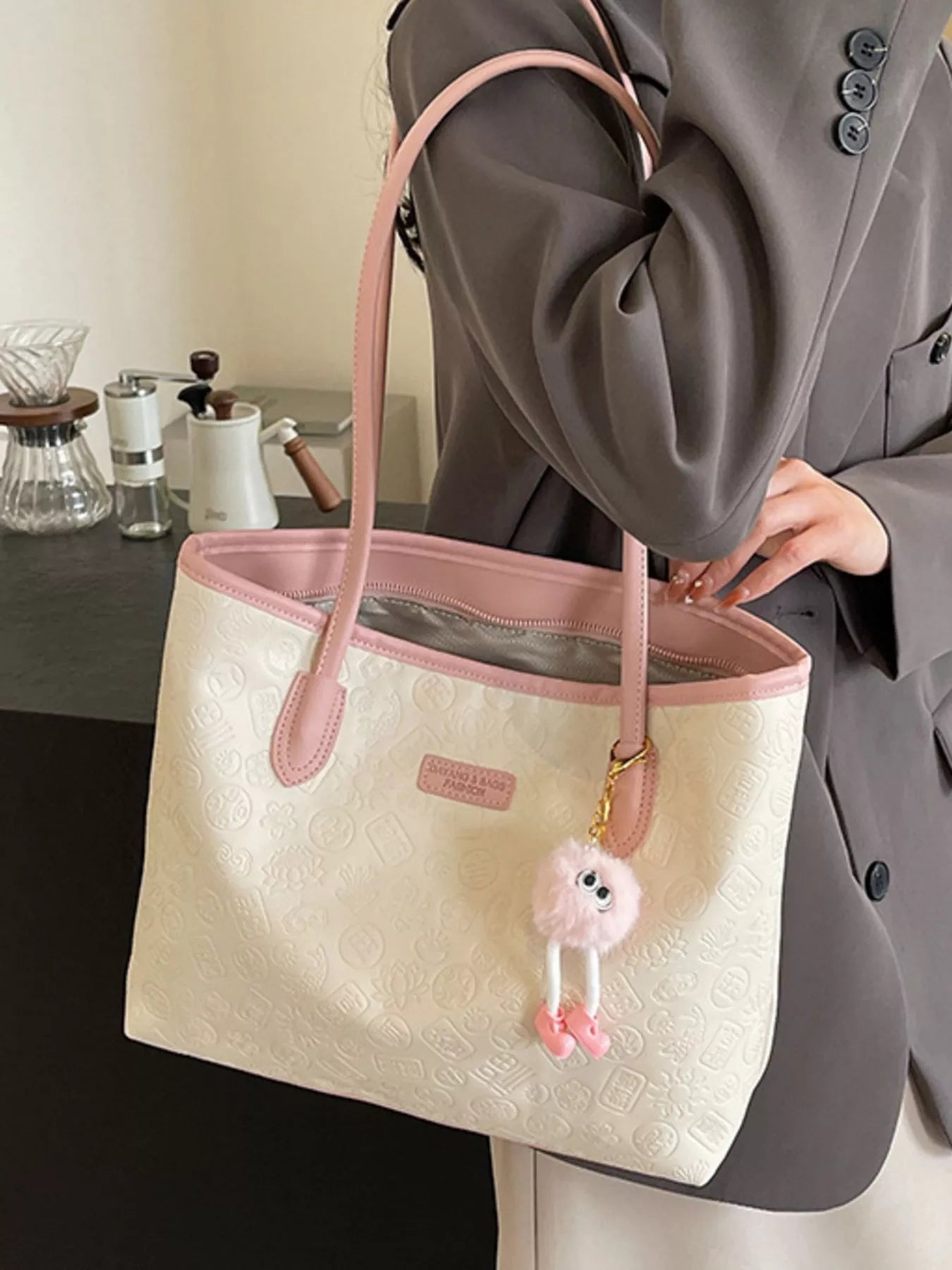 Embossed Pattern Shoulder Bag