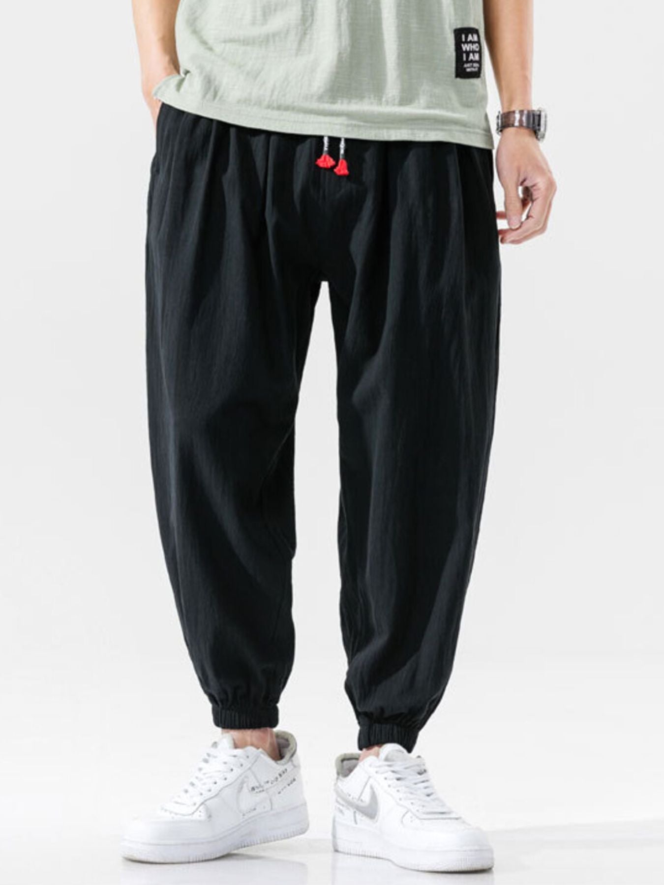 Men's Plus Size Casual Loose Fit Drawstring Joggers