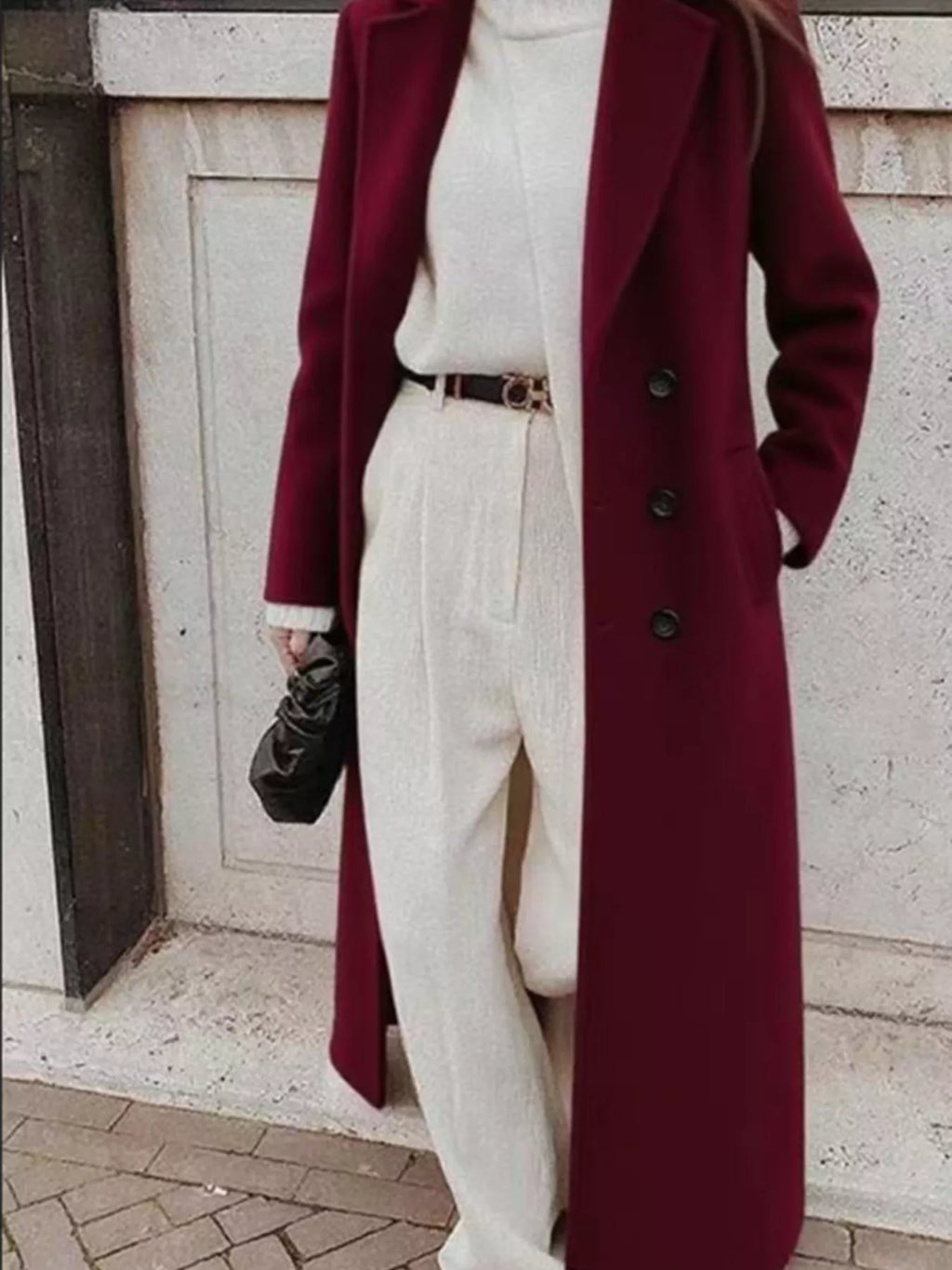 Double-Breasted Longline Overcoat