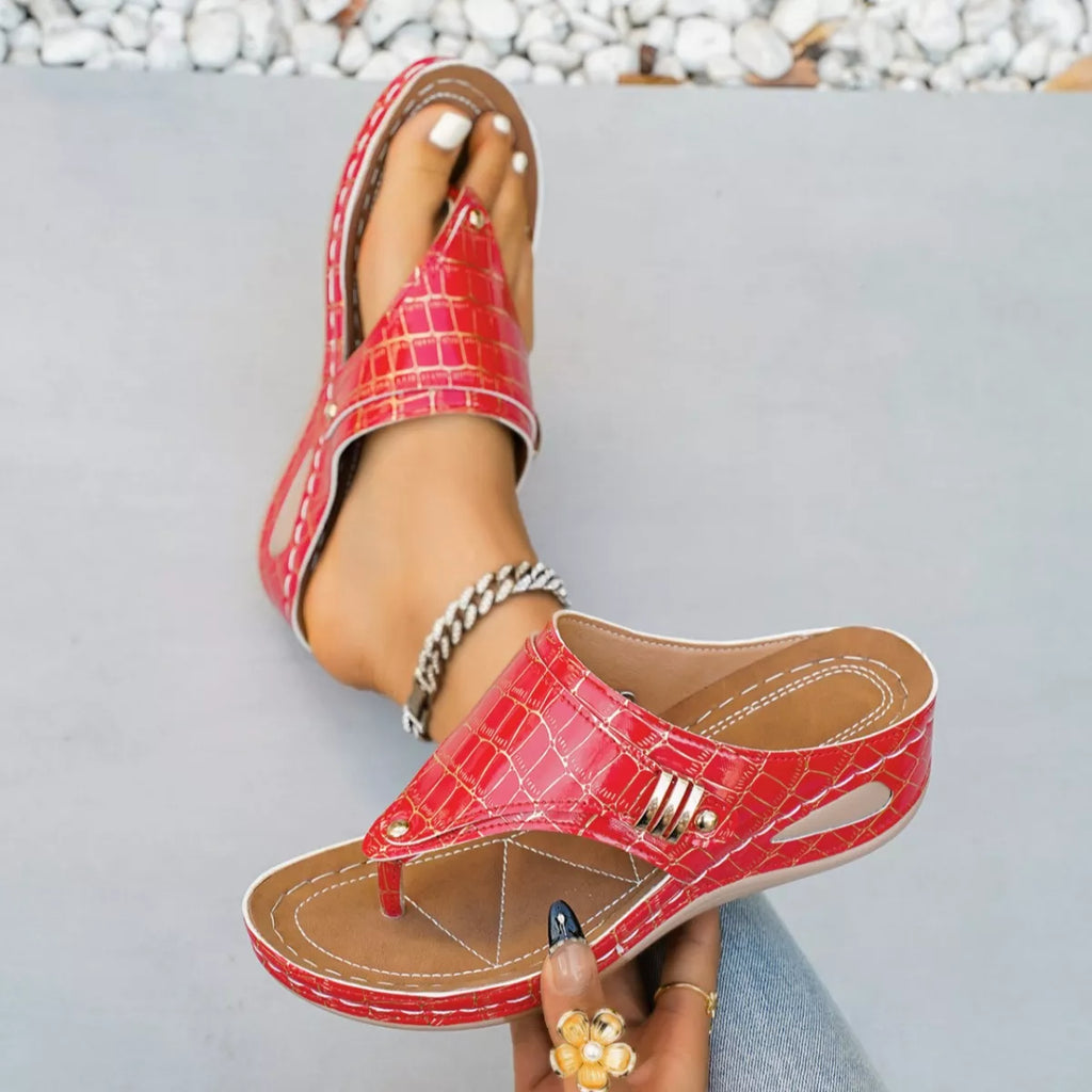 Toe Post Wedge Sandals